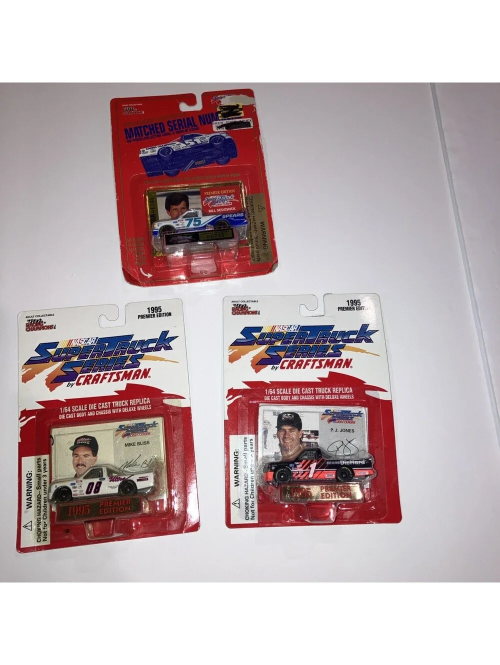 Lot of 3 1995 Racing Champions Super Truck Series Premier Edition By Craftsman